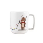 Tasse en céramique avec motif de Noël et capacité jusqu'à 330 ml couleur blanc première vue
