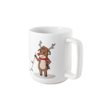 Tasse en céramique avec motif de Noël et capacité jusqu'à 330 ml couleur blanc
