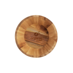 Saladier en bois d'acacia certifié, de forme ronde couleur bois foncé image avec logo 2