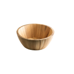 Saladier en bois d'acacia certifié, de forme ronde couleur bois foncé troisième vue