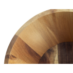Saladier en bois d'acacia certifié, de forme ronde couleur bois foncé quatrième vue