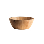Saladier en bois d'acacia certifié, de forme ronde couleur bois foncé
