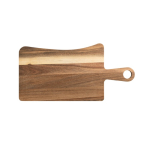Planche à découper en bois d'acacia avec 2 ustensiles couleur bois foncé deuxième vue