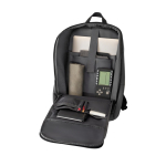 Sac à dos PC en RPET résistant à l'eau avec bande réfléchissante 16” couleur noir quatrième vue