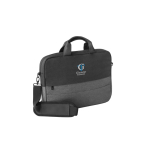 Mallette pour PC en polyester recyclé avec sangle pour trolley 15” couleur gris image avec logo