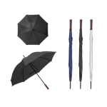 Parapluie polyester 190T, manche en bois et ouverture manuelle Ø127 cm diverses couleurs