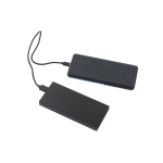 Powerbank en aluminium recyclé avec câble de charge rapide 5 000 mAh couleur noir troisième vue