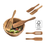 Ensemble de 2 couverts en bois d'acacia certifié FSC™ diverses couleurs