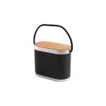 Haut-parleur portable en RPET avec chargeur sans fil ultra-rapide couleur gris foncé