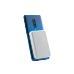 Powerbank en ABS idéale pour fixer derrière le téléphone 10 000 mAh couleur blanc troisième vue