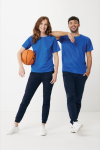 Pantalon de jogging unisexe en coton recyclé 340 g/m² Iqoniq couleur bleu marine vue avec modèle