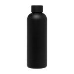 Bouteille en cuivre et inox recyclé isolée sous vide 500 ml couleur noir deuxième vue frontale