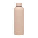 Bouteille en cuivre et inox recyclé isolée sous vide 500 ml couleur marron clair deuxième vue frontale