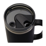 Grand gobelet avec une paille à double paroi 1,2 L couleur noir deuxième vue