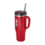 Grand gobelet avec une paille à double paroi 1,2 L vue impression avec logo 2