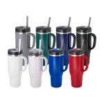 Grand gobelet avec une paille à double paroi 1,2 L deuxième vue en couleurs