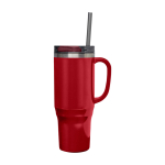 Grand gobelet avec une paille à double paroi 1,2 L vue latérale
