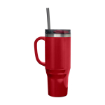 Grand gobelet avec une paille à double paroi 1,2 L deuxième vue latérale