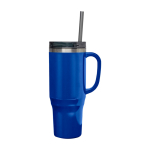 Grand gobelet avec une paille à double paroi 1,2 L vue latérale