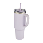 Gobelet à double paroi isolé sous vide avec paille 1,2 L couleur mauve