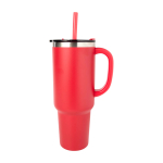 Gobelet à double paroi isolé sous vide avec paille 1,2 L vue latérale