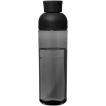 Bouteille en plastique recyclé avec logo et poignée en silicone 600 ml couleur noir deuxième vue arrière