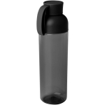 Bouteille en plastique recyclé avec logo et poignée en silicone 600 ml couleur noir deuxième vue