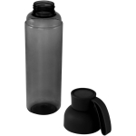 Bouteille en plastique recyclé avec logo et poignée en silicone 600 ml couleur noir troisième vue