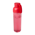 Bouteille en plastique recyclé avec poignée en silicone 600 ml couleur rouge