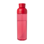Bouteille en plastique recyclé avec poignée en silicone 600 ml couleur rouge deuxième vue arrière