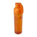 Bouteille en plastique recyclé avec poignée en silicone 600 ml couleur orange