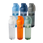 Bouteille en plastique recyclé avec poignée en silicone 600 ml couleur orange deuxième vue en couleurs