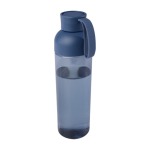 Bouteille en plastique recyclé avec poignée en silicone 600 ml couleur bleu marine deuxième vue frontale