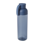 Bouteille en plastique recyclé avec poignée en silicone 600 ml couleur bleu marine deuxième vue