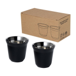 Ensemble de tasses à café espresso en acier inoxydable 80 ml couleur noir