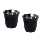 Ensemble de tasses à café espresso en acier inoxydable 80 ml couleur noir deuxième vue