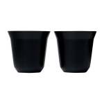 Ensemble de tasses à café espresso en acier inoxydable 80 ml couleur noir troisième vue frontale