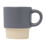 Tasse à espresso avec base en argile et finition mate 130 ml couleur gris vue latérale