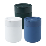 Gobelet en céramique avec revêtement silicone et couvercle 330 ml couleur noir deuxième vue en couleurs