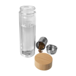 Bouteille en verre borosilicate avec infuseur et bouchon bambou 400 ml couleur transparent troisième vue