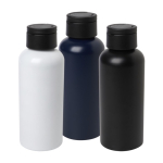 Bouteille en aluminium recyclé avec bouchon en plastique 600 ml couleur noir deuxième vue en couleurs