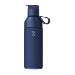 Bouteille en inox recyclé à double ouverture 500 ml Ocean Bottle couleur bleu foncé