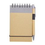 Bloc-notes en papier recyclé avec anneaux A7 feuilles lignées couleur lilas deuxième vue frontale