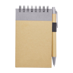 Bloc-notes en papier recyclé avec anneaux A7 feuilles lignées couleur lilas troisième vue frontale