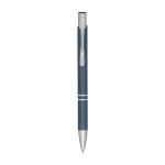 Stylo bille en aluminium avec revêtement doux au toucher encre noire couleur cyan