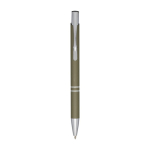 Stylo bille en aluminium avec revêtement doux au toucher encre noire couleur vert foncé
