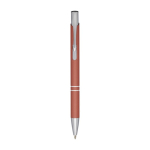 Stylo bille en aluminium avec revêtement doux au toucher encre noire couleur saumon