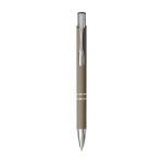 Stylo bille en aluminium avec revêtement doux au toucher encre noire