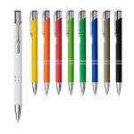 Stylo bille en aluminium avec revêtement doux au toucher encre noire deuxième vue en couleurs