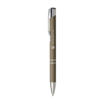 Stylo bille en aluminium avec revêtement doux au toucher encre noire vue impression avec logo 2
